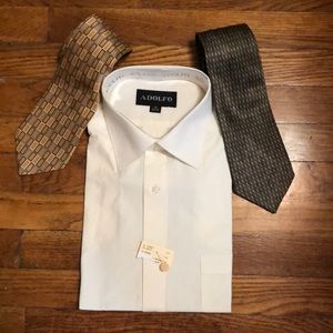 NWT Adolfo men’s Shirt & 2 Umberto Bossi Ties 16